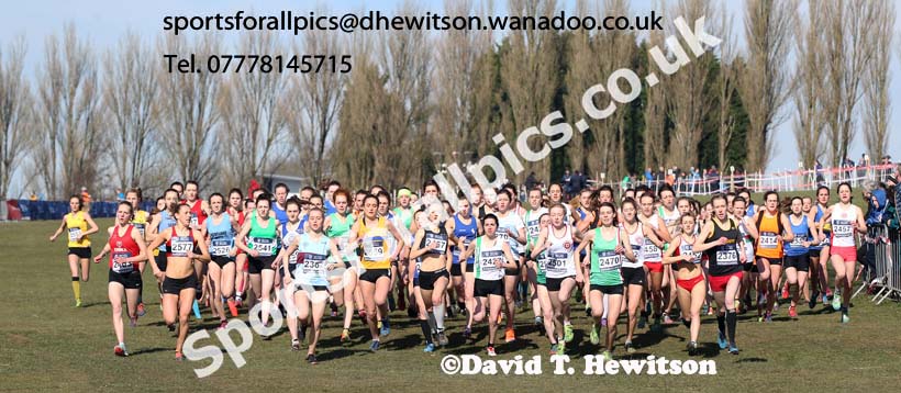 Womens under-20s Inter Counties Cross Country,  Cofton Park, Birmingham. Photo: David T. Hewitson/Sports for All Pics